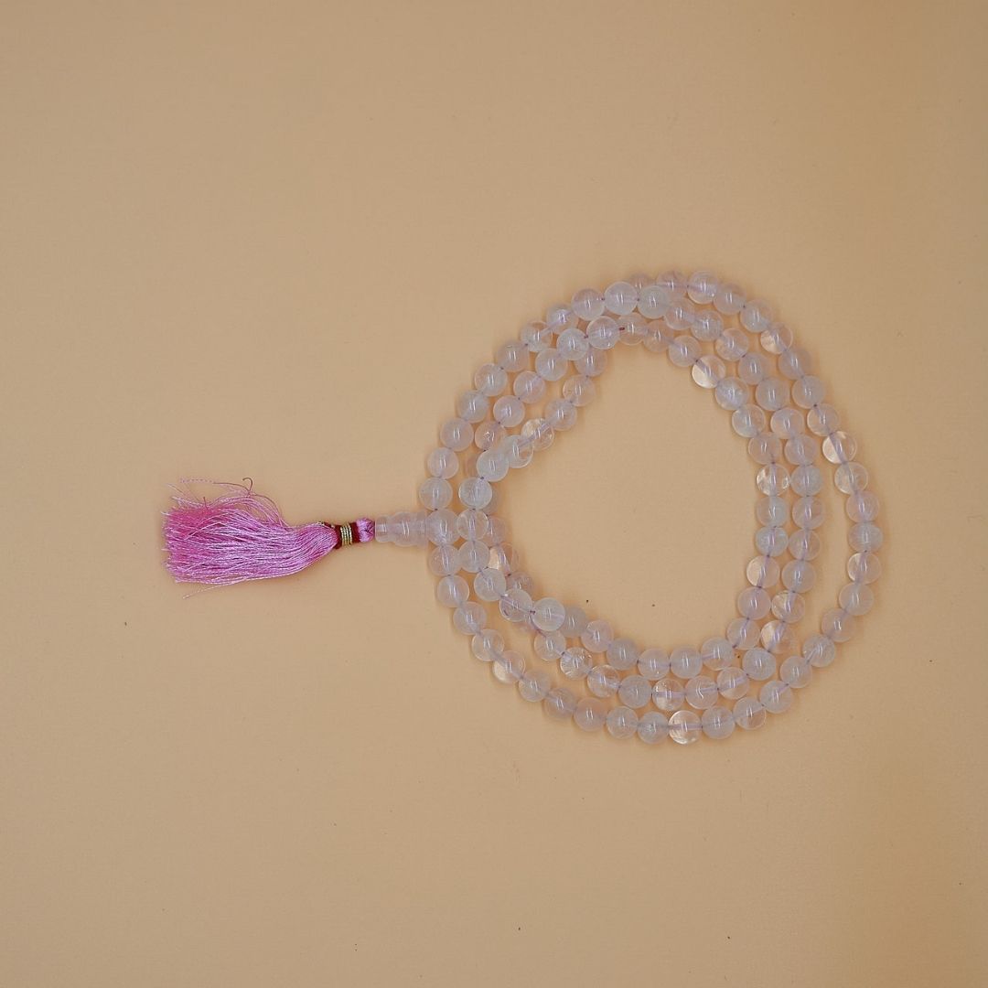 White Agate Mala