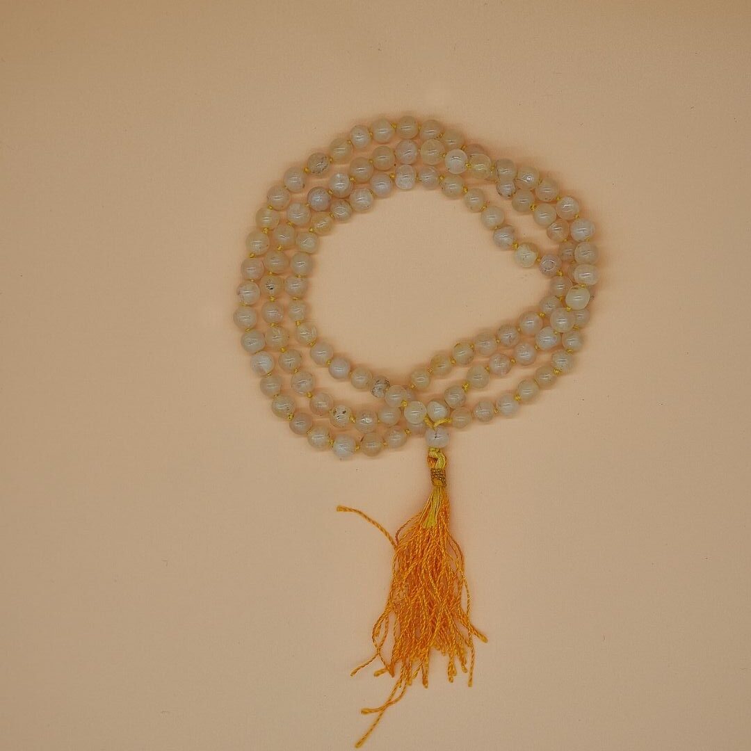 White Agate Mala