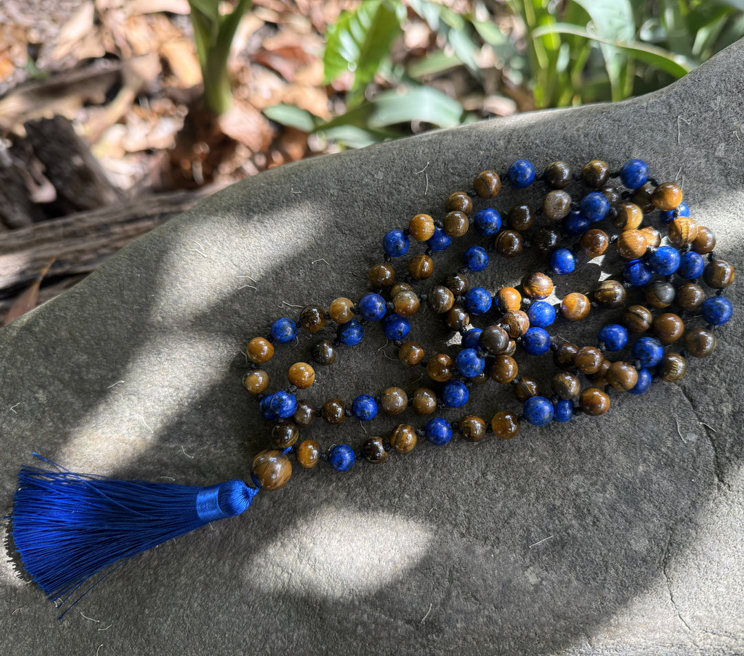 Mala Beads - Blue/Brown