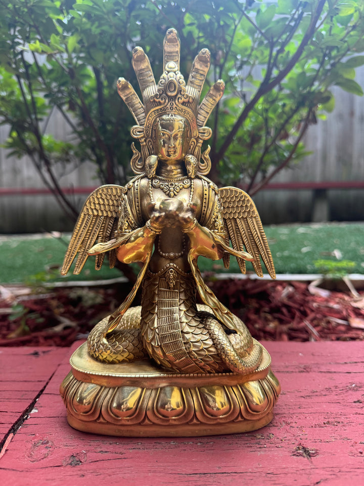 Golden Naga Statue - Large Consecrated