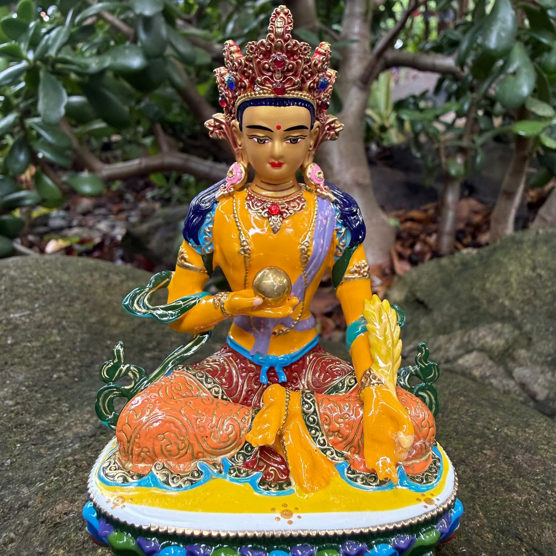 Kstigarbha Statue - Small Coloured with Jewelled Lotus Base