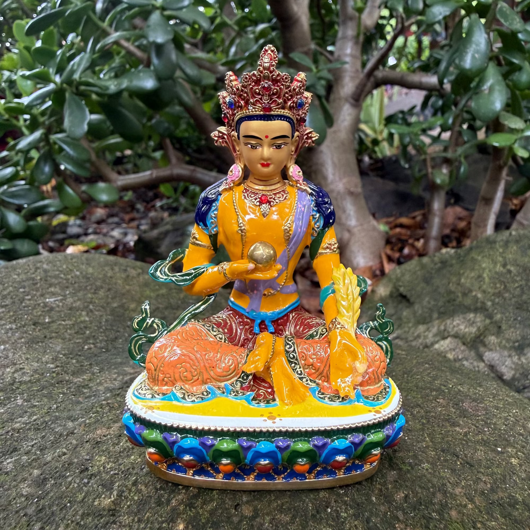 Kstigarbha Statue - Small Coloured with Jewelled Lotus Base