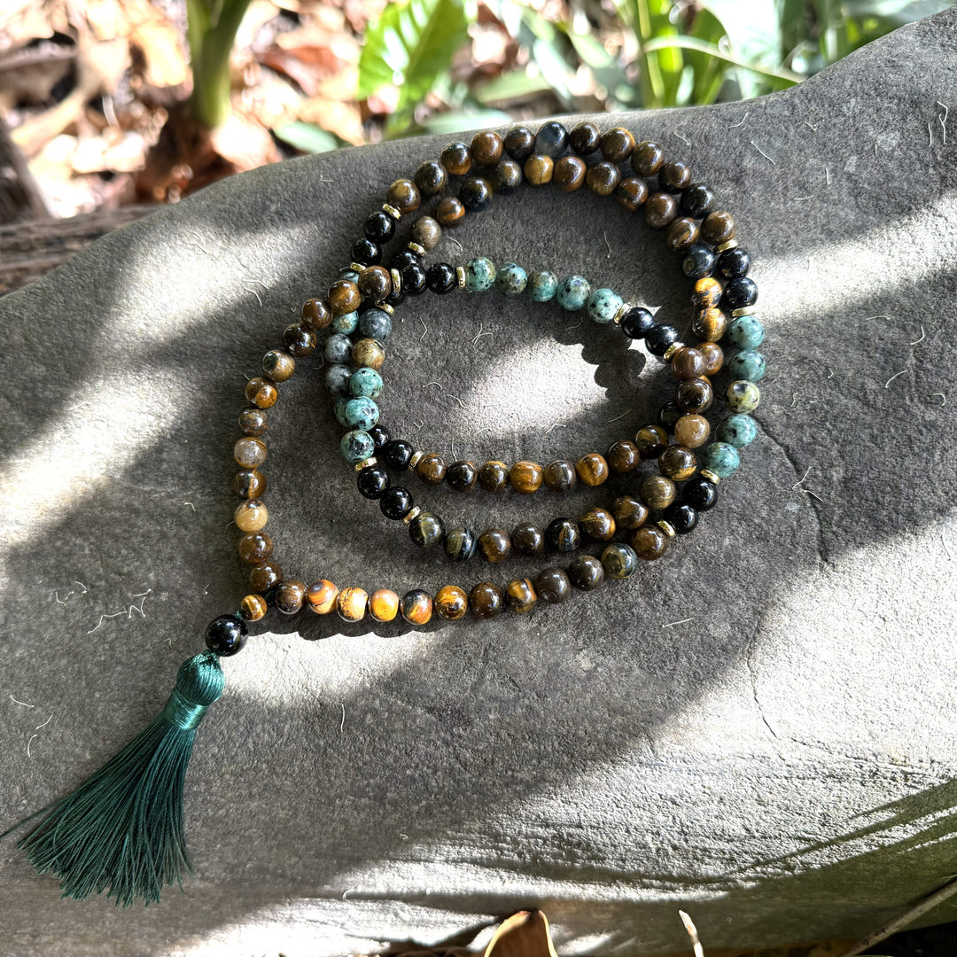 Mala Beads - Brown/Green