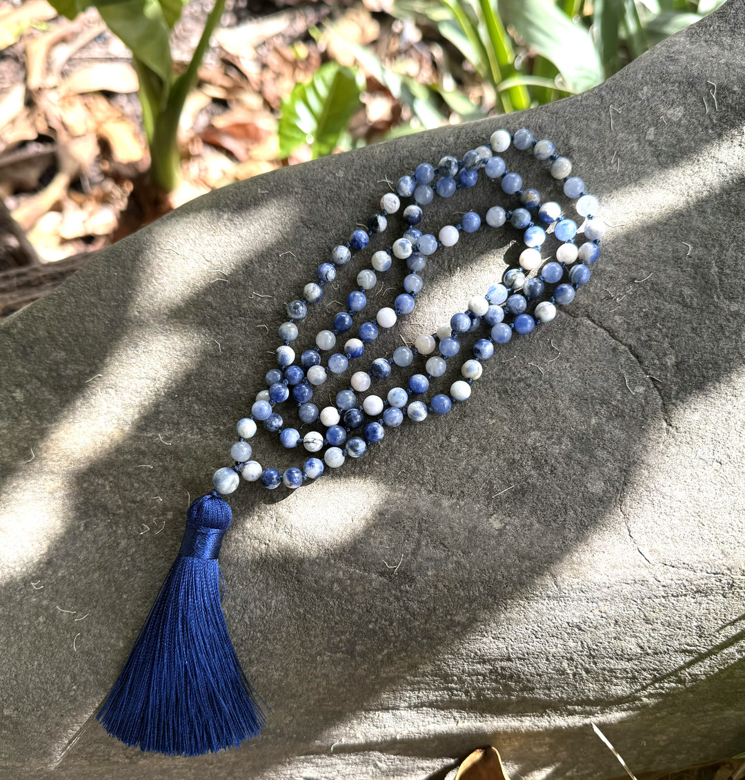 Mala Beads - Blue/White