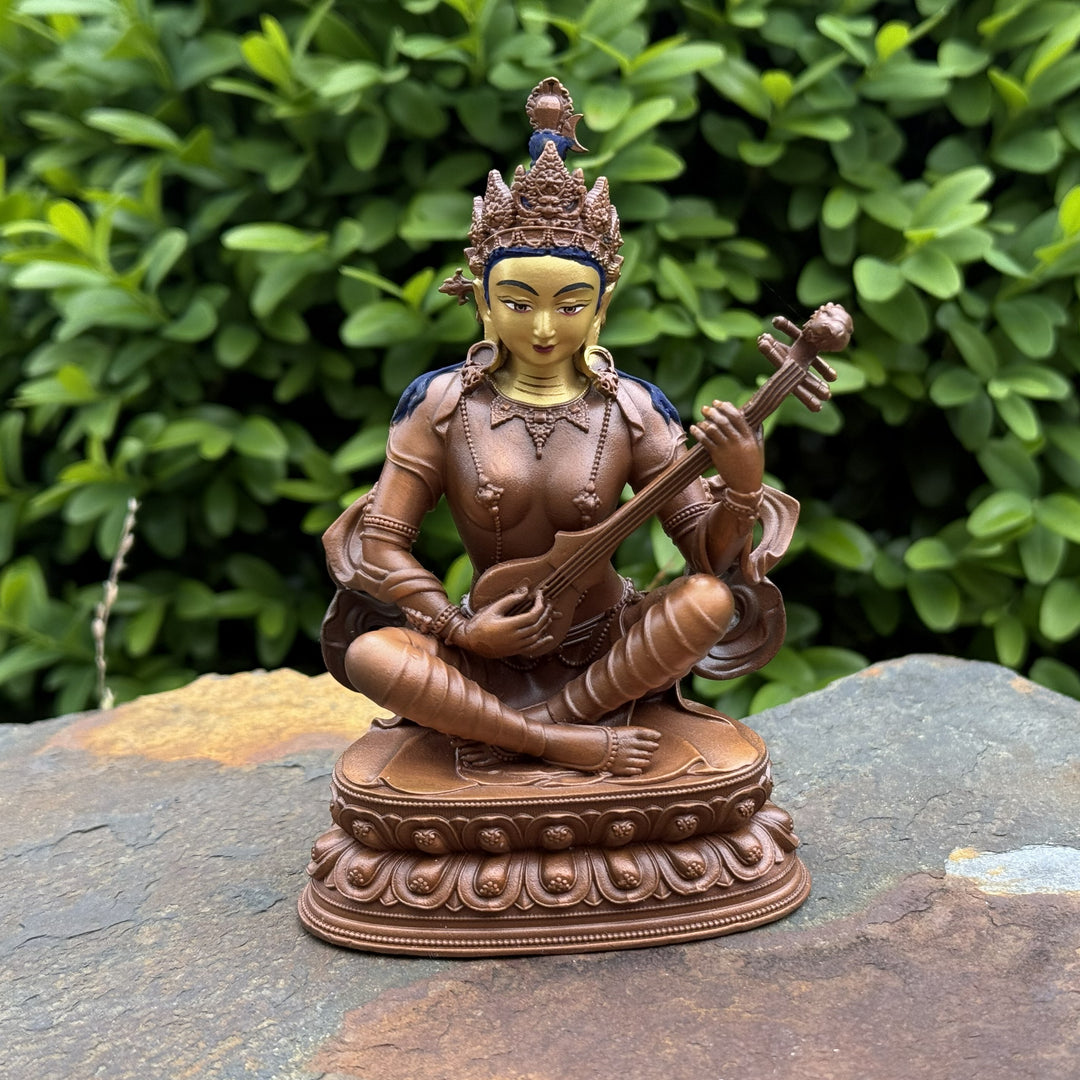 Saraswati Consecrated Statue - Small bronze